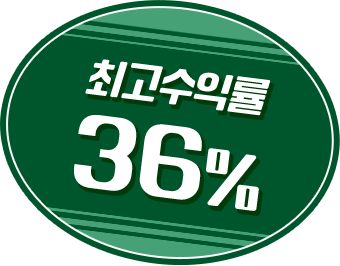 최고수익률 36%